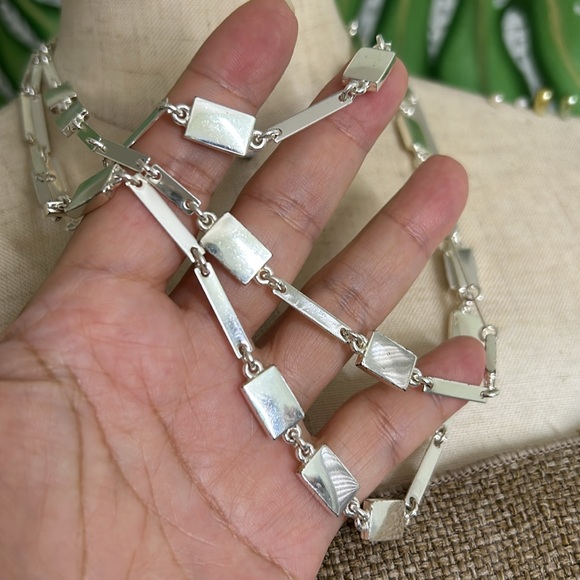 🖤ROBERT LEE MORRIS SOHO shiny silver plated multi-strand necklace - Picture 3 of 10